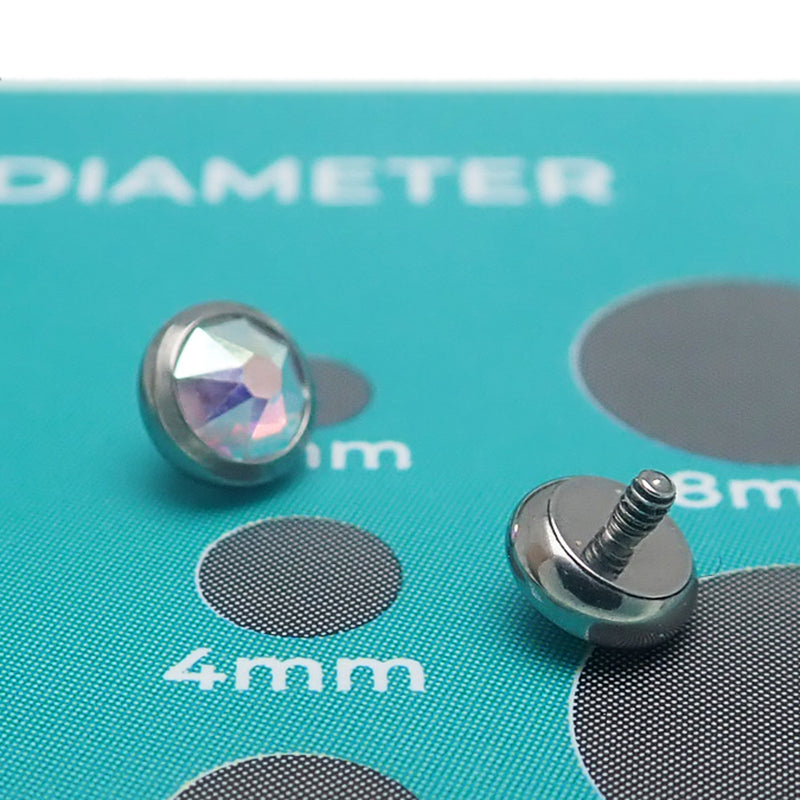 CZ Swarovski Crystal Titanium Tops - 16g