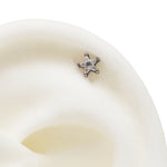 Full Clear CZ Star Titanium Flatback Piercing 18g, 16g, 14g