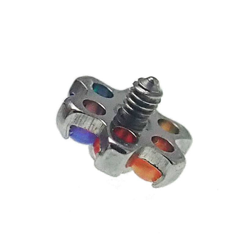 Mixed Opal Rainbow Flower Titanium Top - Top Only 14g