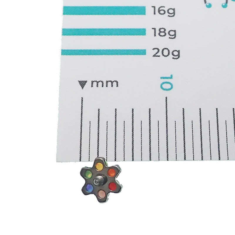 Mixed Opal Rainbow Flower Titanium Top - Top Only 14g