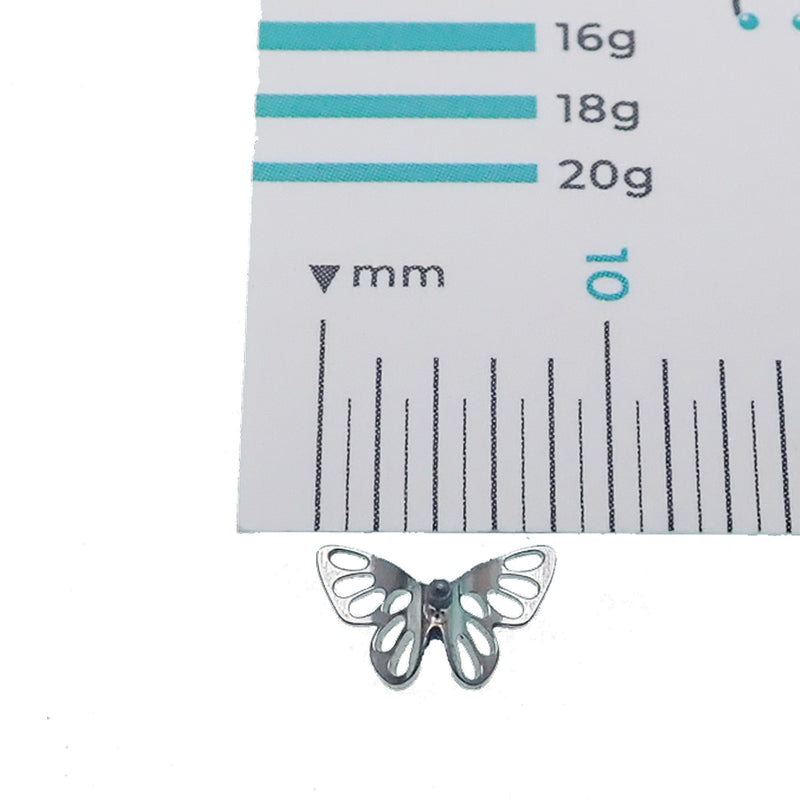 Butterfly Titanium Flatback Piercing 18g, 16g, 14g