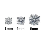 Pair of Clear CZ Crystal Push Fit Titanium Earrings 20g, 18g, 16g, 14g