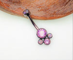 Titanium Opal & Swarovski Crystal Belly ring - pure piercings