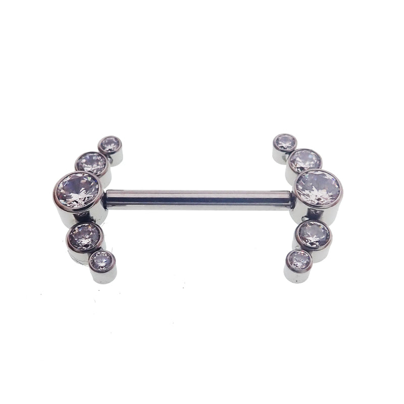 Clear CZ Push Fit Nipple Cluster 12g, 14g, 16g
