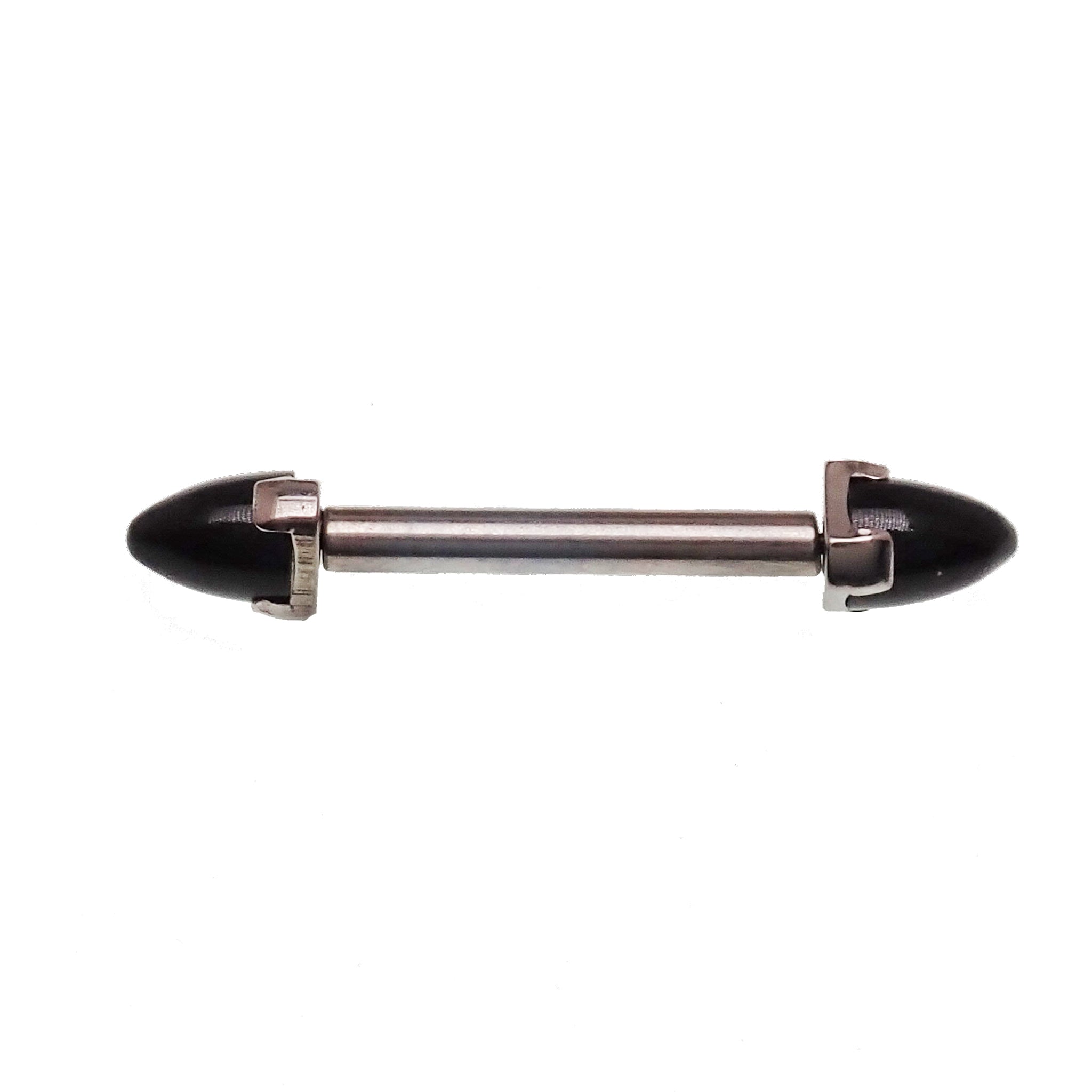 Black Onyx Push Fit Nipple Bar 16g, 14g, 12g - Body Clickers Body Jewelry