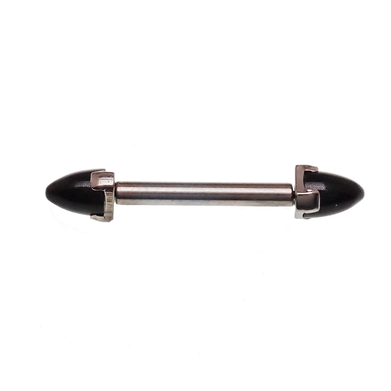 Black Onyx Push Fit Nipple Bar 16g, 14g, 12g - Body Clickers Body Jewelry