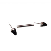 Black Onyx Push Fit Nipple Bar 16g, 14g, 12g - Body Clickers Body Jewelry