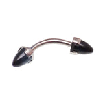 Black Onyx 4mm Push Fit Titanium Curve Bar 14g, 16g