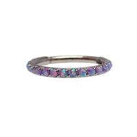 Lavender, Purple, or White Front Inlaid Clicker 18g - Body Clickers Body Jewelry