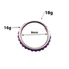 Lavender, Purple, or White Front Inlaid Clicker 18g - Body Clickers Body Jewelry