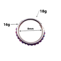 Lavender, Purple, or White Front Inlaid Clicker 18g - Body Clickers Body Jewelry