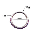 Lavender, Purple, or White Front Inlaid Clicker 18g