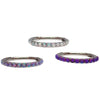 Lavender, Purple, or White Front Inlaid Clicker 18g - Body Clickers Body Jewelry