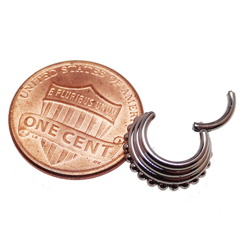 3-Tier Stacked Beaded Clicker 16g, 14g