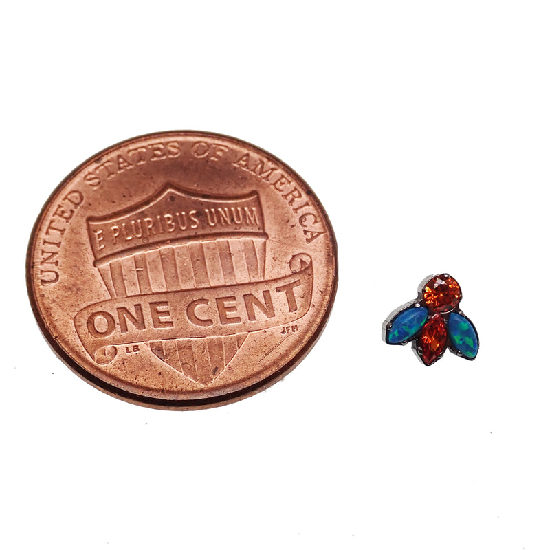 Cute Bug Opal & CZ Titanium Flatback 14g, 16g, 18g