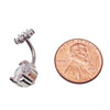 Circular CZ & CZ Flower Belly Bar 14g - Body Clickers Body Jewelry