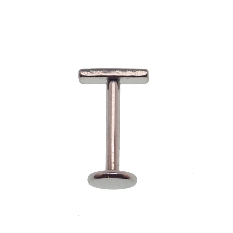 Minimalist Flat Bar Push Fit Titanium Earring 14g, 16g, 18g, 20g