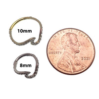 Titanium Wave & CZ Clicker 16g - Body Clickers Body Jewelry