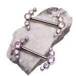 Pink CZ Nipple Cluster 14g, 12g