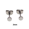 Thin Silver Titanium Disc Earring Pair