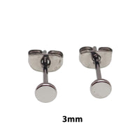 Thin Silver Titanium Disc Earring Pair