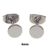 Thin Silver Titanium Disc Earring Pair