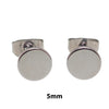 Thin Silver Titanium Disc Earring Pair