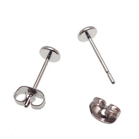 Thin Silver Titanium Disc Earring Pair