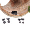 Thin PVD Black Titanium Disc Earring Pair