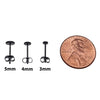 Thin PVD Black Titanium Disc Earring Pair