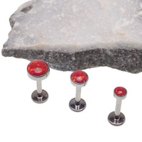 Fire Opal Flat Back Piercing 14g, 16g, 18g