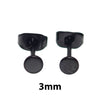 Thin PVD Black Titanium Disc Earring Pair