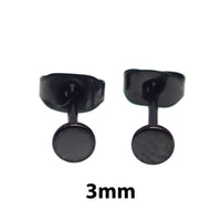 Thin PVD Black Titanium Disc Earring Pair