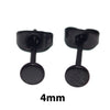 Thin PVD Black Titanium Disc Earring Pair