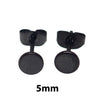 Thin PVD Black Titanium Disc Earring Pair
