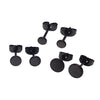 Thin PVD Black Titanium Disc Earring Pair