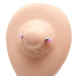 Bubblegum Pink Opal Cone Nipple Bar 16g