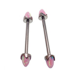 Bubblegum Pink Opal Cone Nipple Bar 16g