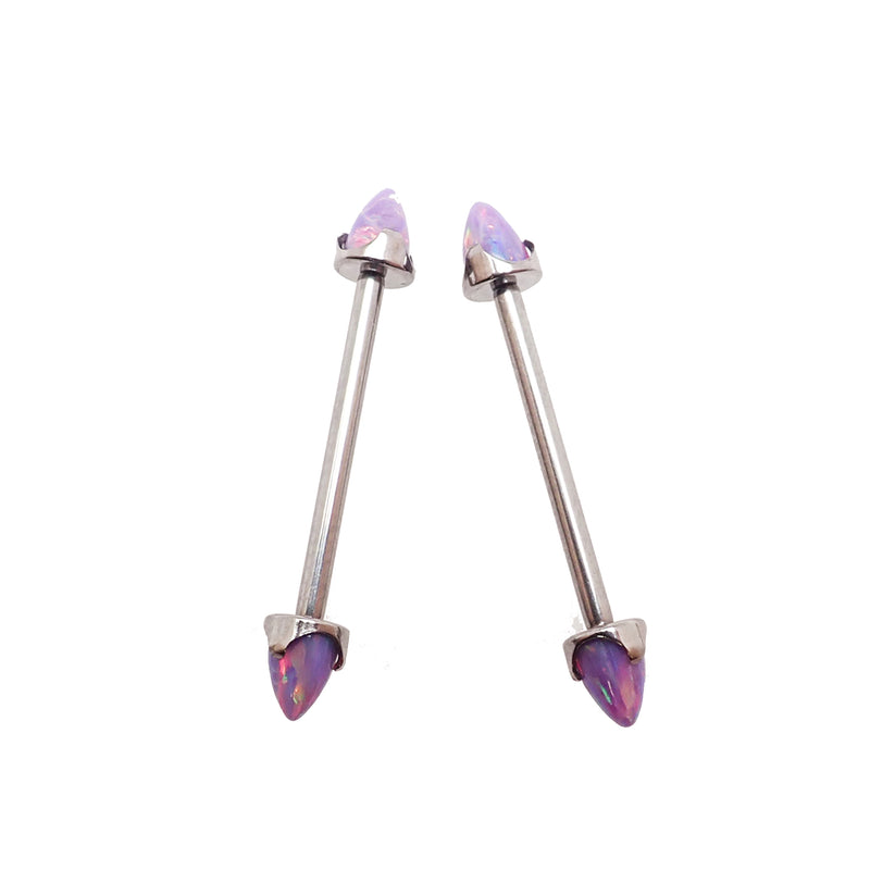 Multi Lavender Opal Cone Nipple Bar 16g