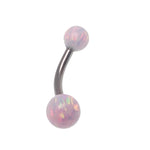 Opal Curved Belly Bar 14g 54mm and 6mm opal