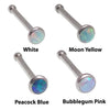 4 Pack of Opal Nose Bone Titanium Studs