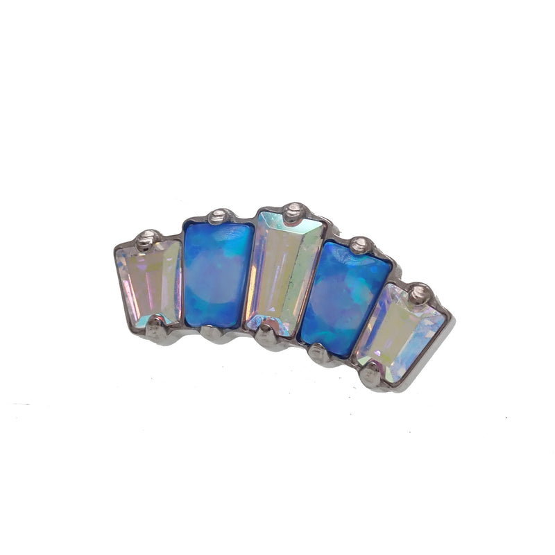 Marquise Opal & AB CZ Push Fit with labet stud 14g, 16g, 18g, 20g