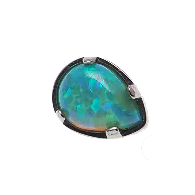 Teardrop Fire Opal Flat Back 14g, 16g, 18g