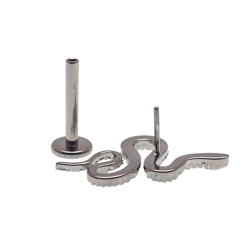 Snake Push Fit Titanium Flat Back 14g, 16g, 18g, 20g