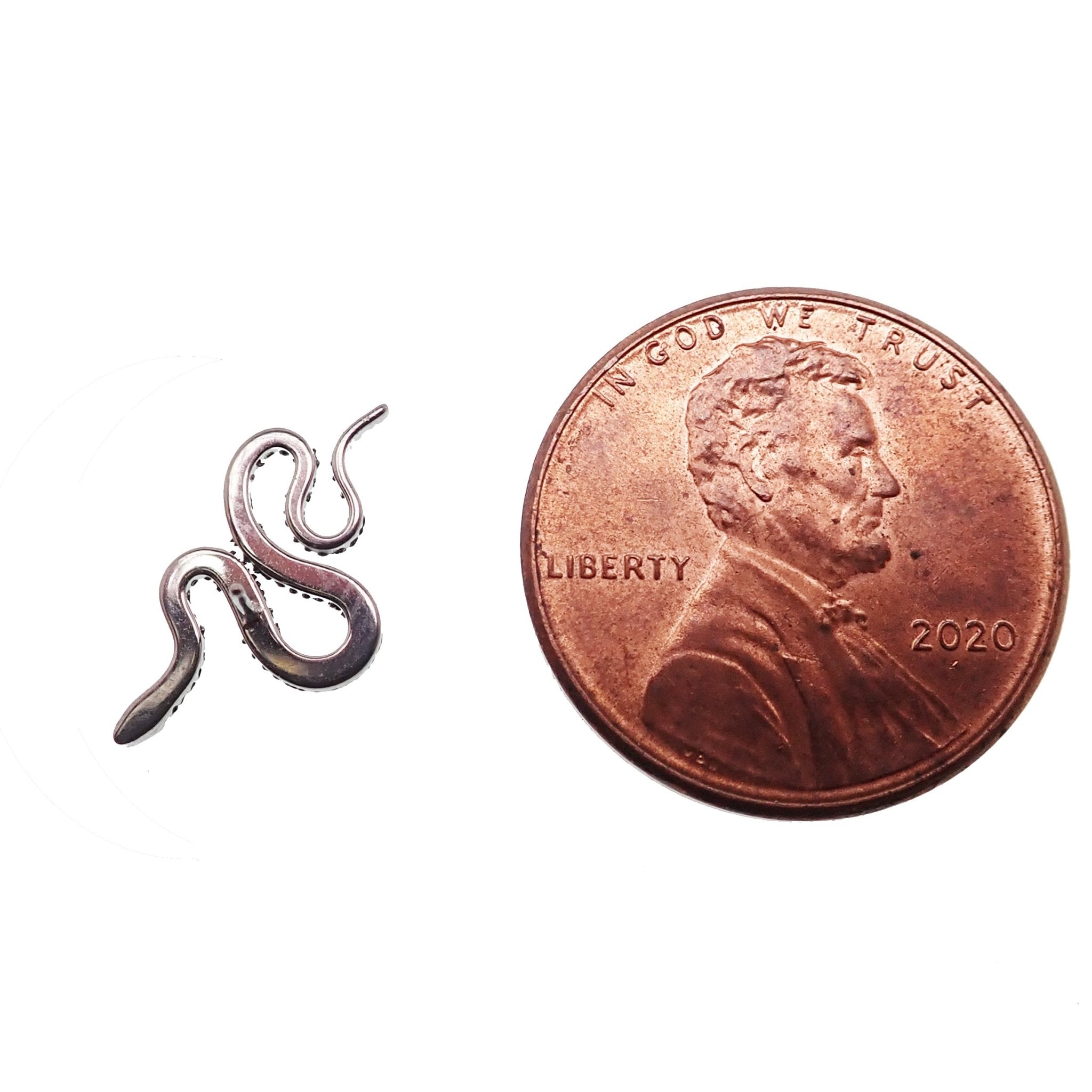 Snake Push Fit Titanium Flat Back 14g, 16g, 18g, 20g - Body Clickers Body Jewelry