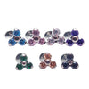 CZ Trio Cluster Flat Back Labret 18g, 16g, 14g