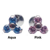 CZ Trio Cluster Flat Back Labret 18g, 16g, 14g