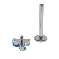 CZ Trio Cluster Flat Back Labret 18g, 16g, 14g