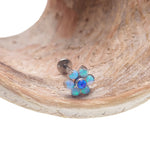 Azure & Pacific Blue Opal Flower Flatback Labret Piercing