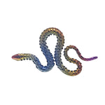 Rainbow-Anodized Snake Push Fit Titanium Flat Back 14g, 16g, 18g, 20g